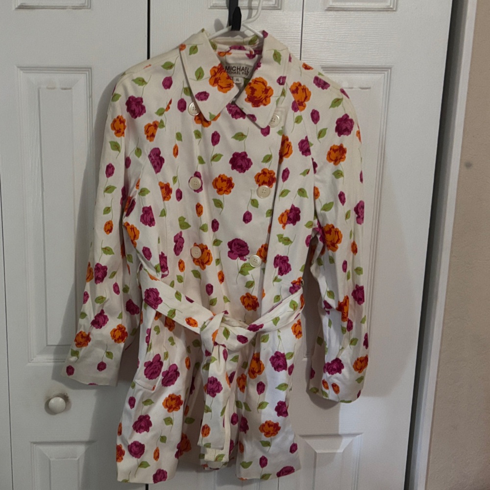 Michael Kors Floral Jacket - White, Pink, Orange, Green